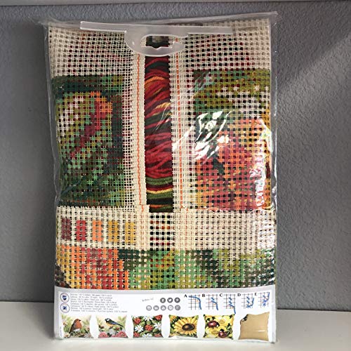 Vervaco Cross Stitch Cushion Kit Orange Flower 16"" x 16"" - Image 2